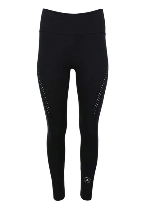 Black logo-print high-waisted leggings Adidas by stella mccartney - women